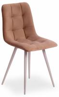 Стул CHILLY (mod. 7095) ткань/металл, 45x53х88 см, высота до сиденья 50 см, бежевый barkhat 5/белый (поставляется по 4 шт)