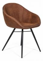 Стул  MOON металл,ткань наппа, 78 х 54 х 57,5 см, античный коричневый (TCB-215/черный (поставляется по 2 шт). Фото №1