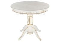 Стол деревянный Павия молочный с золотой патиной фото Стол деревянный Павия молочный с золотой патиной. Фото №1