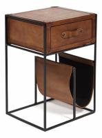 Тумба Secret De Maison BREAK ( mod. 2661) металл/кожа буйвола, 38x33x60, Античный светлый. Фото №1