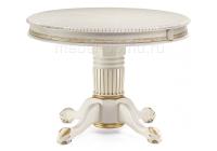 Стол деревянный Альфред крем с золотой патиной фото Стол деревянный Альфред крем с золотой патиной