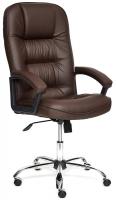 Кресло офисное TetChair CH 9944 хром (Искусств. коричневая кожа) фото Кресло офисное TetChair CH 9944 хром (Искусств. коричневая кожа)