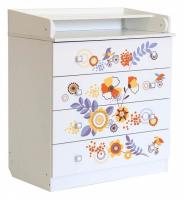 Комод пеленальный Polini kids Simple 1580 Прогулка, белый