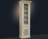 Шкаф для книг 1-ств. с зеркалом и стеклянными полками  Б5.15-5. Фото №1