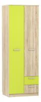 Акварель НМ 014.07 М Шкаф для одежды с ящиками Лайм/Дуб сонома, Дуб Сонома. Фото №1