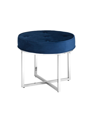 Банкетка САПФИР велюр синий сталь серебро. Фото №2