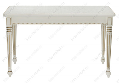 Стол деревянный Леджер слоновая кость / патина золото. Фото