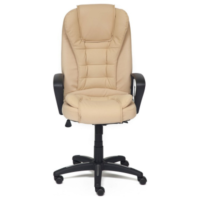 Компьютерное кресло BARON [кож/зам, бежевый/бежевый перфорированный, 36-34/36-34/06]  id -. Фото