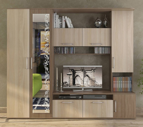 Алегро СТЛ.111.02 Стенка Ясень шимо тёмный/Ясень шимо светлый. Фото №1