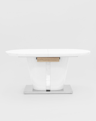 Стол обеденный Мулен раскладной 160-220*90 глянцевый белый. Фото