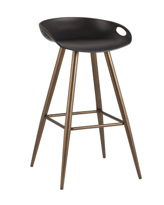 Стул барный Флэш черный, бронзовые ножки. Фото №2