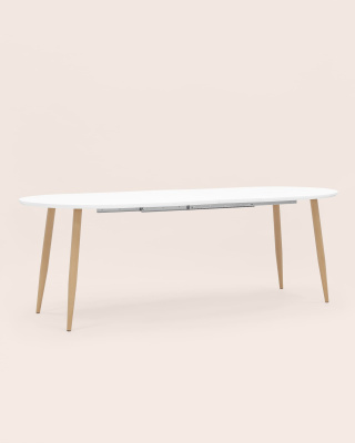 Стол обеденный Берген раскладной 160-190-220*90 белый. Фото