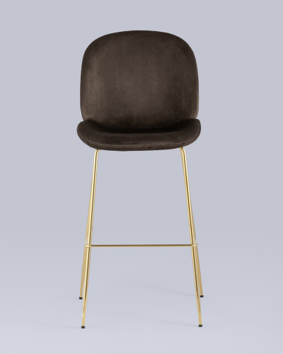 Стул барный Beetle со спинкой коричневый. Фото №5