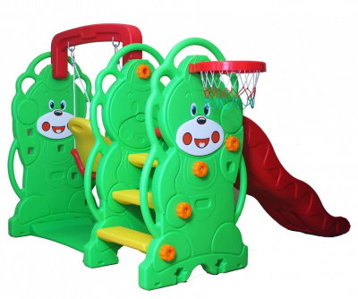 Комплекс игровой Медвежонок, зеленый, красный. Фото