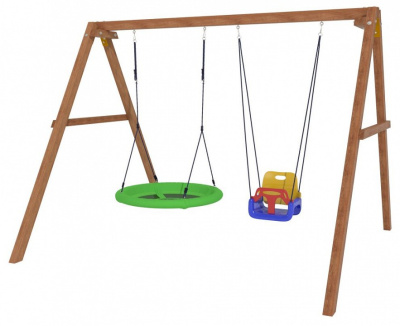Качели детские Р911-16, коричневый. Фото №3