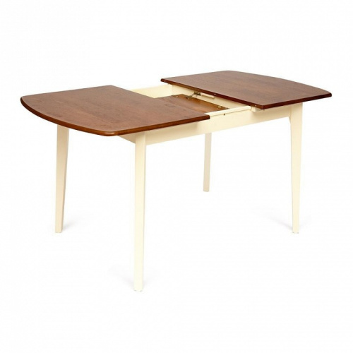 Стол ROBERTO (mod. EHR3248R+12 H4) дерево гевея/мдф, 80х120+30х76см, rustic oak+cream (дуб+кремовый). Фото №2