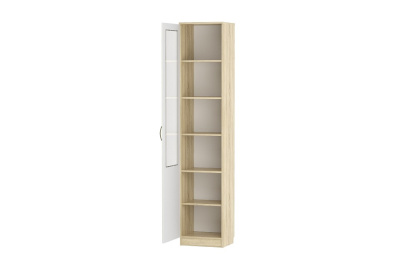 НМ 040.43 Ф Оливия Шкаф для посуды Витрина, Левый, Белое дерево, Дуб Сонома. Фото