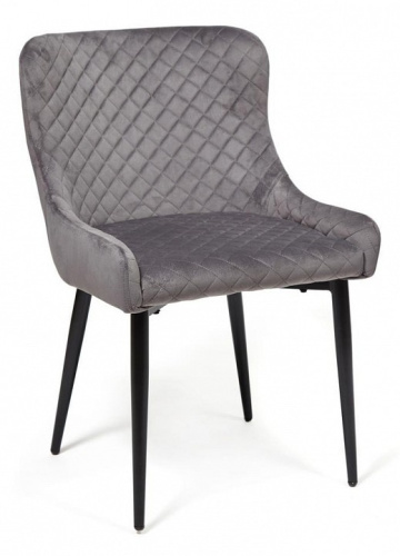 Стул ELI (mod. 8202) металл/ткань, 53x61,5x83 см, серый (G-062-40)/черный  (поставляется по 2 шт). Фото №1