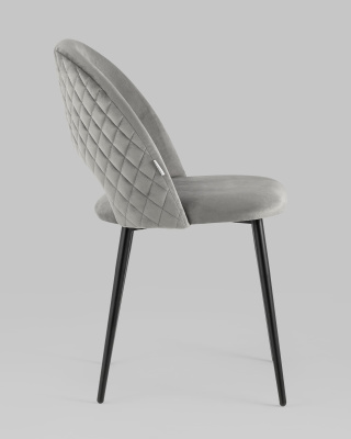 Стул Меган велюр с ромбами серый фото Стул Меган велюр с ромбами серый. Фото №4