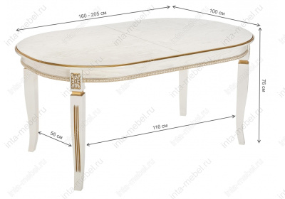 Стол деревянный Aviano молочный с патиной фото Стол деревянный Aviano молочный с патиной. Фото №2