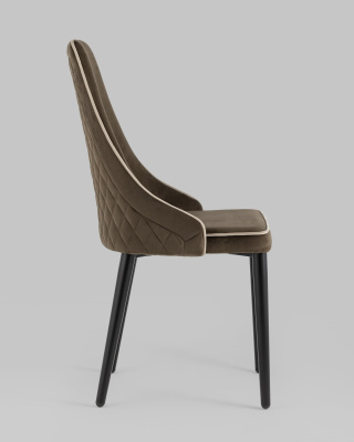 Стул Луис с кантом велюр коричневый. Фото