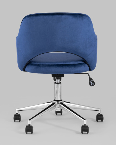 Кресло компьютерное Кларк велюр синий. Фото №6