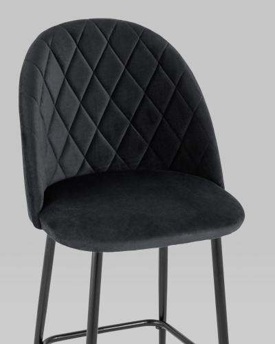 Стул полубарный Марсель велюр черный. Фото №9