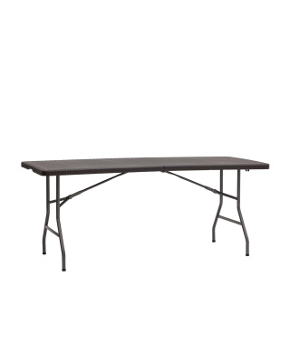 Стол складной чемодан пластиковый Кейт 180 коричневый фото Стол складной чемодан пластиковый Кейт 180 коричневый. Фото №2