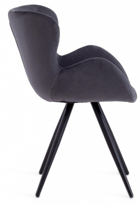 Стул BOEING ( mod. 9120) металл/вельвет, 42x58x84.5x47см, серый/черный (поставляется по 2 шт). Фото №2