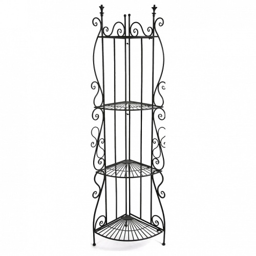 Этажерка угловая Secret De Maison 001 стальной сплав, 50х35х160см, черный. Фото №1