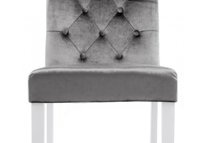 Стул деревянный Amelia white / fabric grey. Фото