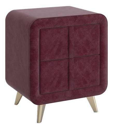 Тумба прикроватная Софи 2, (480х370х580) бордо (велюр). Фото №1