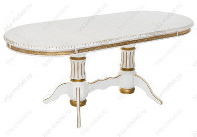Стол Женева молочный с золотой патиной. Фото №2