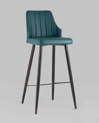 Стул барный Коналл экокожа темно-синий. Фото