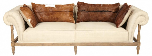 Диван-софа Secret De Maison MARGAUX (mod. CHA 15-26S) красное дерево/ткань хлопок, 238,5х101х74см, Натуральный Минди, ткань бежевая (FP-028. Фото №1