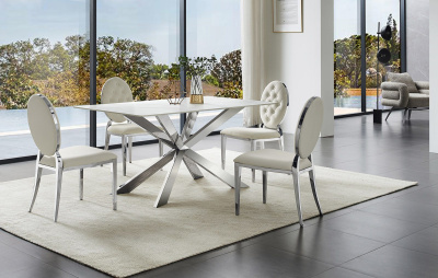 Стул Y110С бежевый бархат. Фото