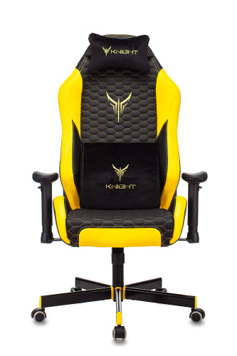 Кресло игровое Knight Neon черный/желтый соты эко.кожа с подголов. крестовина металл. Фото №4