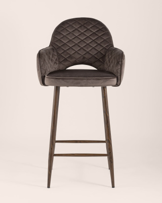 Стул полубарный Венера диамант велюр коричневый. Фото №5