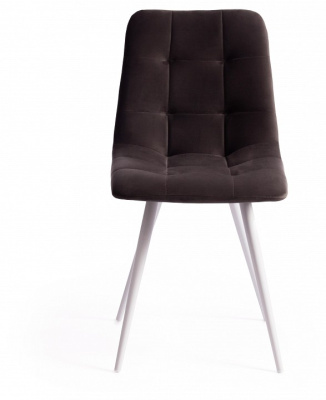 Стул CHILLY (mod. 7095) / 1 шт. в упаковке ткань/металл, 45x53х88 см, высота до сиденья 50 см, темно-серый barkhat 14/белый. Фото