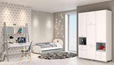 Шкаф комбинированный Polini Kids Mirum, белый фото Шкаф комбинированный Polini Kids Mirum, белый. Фото №4