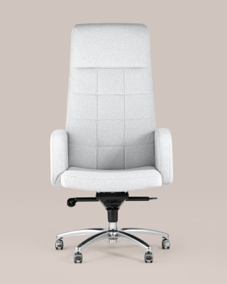 Кресло руководителя Лестер микровелюр светло-серый. Фото