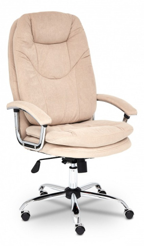 Кресло SOFTY LUX  флок , бежевый, 7. Фото №1