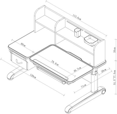Стол учебный Libro Grey фото Стол учебный Libro Grey. Фото №2