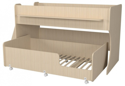 Кровать двухъярусная Р444, древесина коричневая светлая дуб. Фото №3