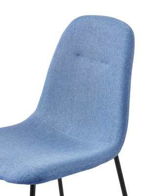 Стул C-1101 синий/матовый черный. Фото №4