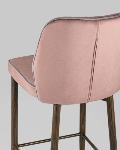 Стул полубарный Лоренс велюр пыльно-розовый. Фото №8