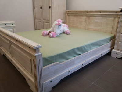 Кровать 2-сп. Викинг 01 (180) (браширование) фото Кровать 2-сп. Викинг 01 (180) (браширование). Фото №2