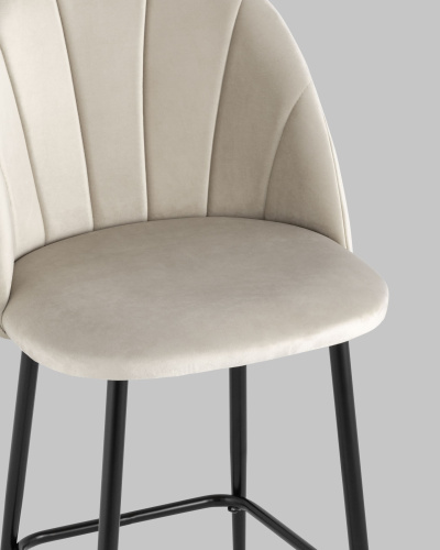 Стул полубарный Логан велюр бежевый. Фото №9
