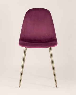 Стул Валенсия велюр бордо золотые ножки. Фото