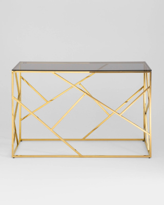 Консоль АРТ ДЕКО 120х40 золото стекло smoke. Фото